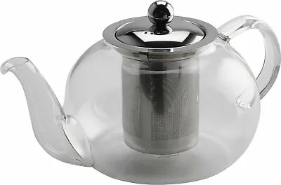 Buy Modern 750ml Glass Teapot Loose Leaf Infuser Kitchen Stainless Steel Filter Brew • 8.12£