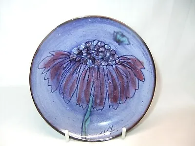Buy Chelsea Studio Pottery Dish Handmade Hand Painted Purple Flower Signed MF • 9.99£