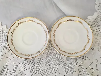 Buy 2 Royal Stafford  Especially   Vintage Gold Gilded Bone China Saucers Spares • 11£