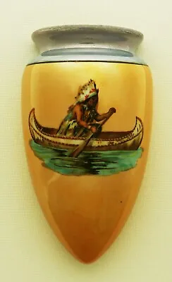 Buy Unusual 1920s Native American Indian Ceramic Lustre Ware Spill Vase / Wall Vase • 29.50£