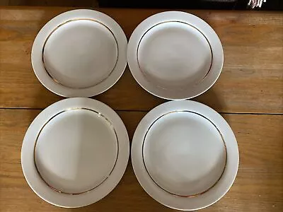 Buy 4 X Thomas Germany Dinner Plates 9.5”/24cm  With Gold Inner Band - Rosenthal • 27.50£
