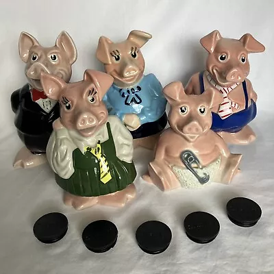 Buy NatWest Pigs Full Set Ceramic Piggy Bank By Wade England With Original Stoppers • 68.98£