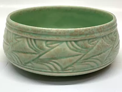 Buy Vintage 1930s Art Deco Round Pottery Embossed Planter Green 167 Jardiniere Pot • 30£