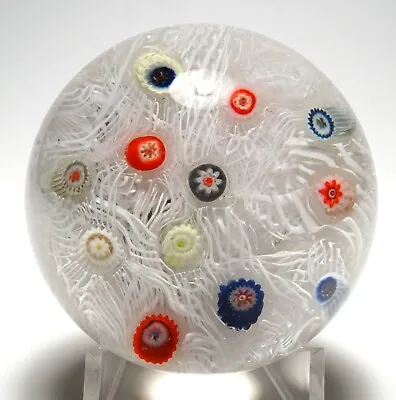 Buy Strathearn Spaced Millefiori On Lace Paperweight • 179.97£