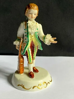 Buy Vintage Dresden Lace Boy With Violin With Dresden Mark • 54.99£