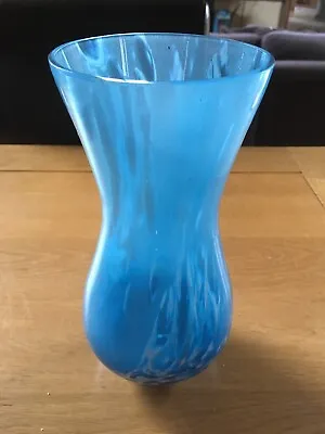 Buy Langham House Of Glass Blue Mottled Glass Vase • 9.99£