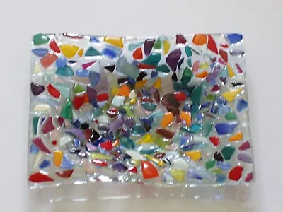 Buy Stunning Studio Multi Coloured Glass Trinkett / Pin Tray / Dish Approx 6  Across • 9.99£