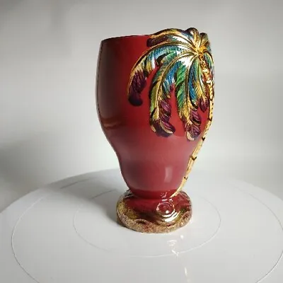 Buy Vintage Beswick Pottery Palm Tree Design Vase Number 1072 • 18£