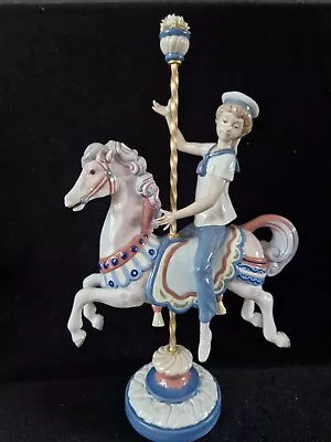 Buy Rare Retired Lladro Figurine  Boy On A Carousel Horse  #1470 • 280£