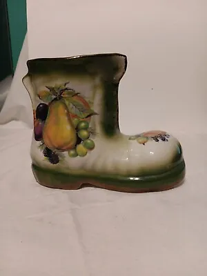 Buy RARE Vintage Mayfayre Staffordshire Pottery Boot - Fruit • 8.99£