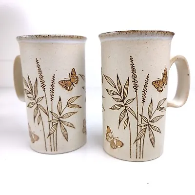 Buy 2x Vintage Dunoon Ceramic Stoneware Mugs  - Butterflies - Made In Scotland • 25£