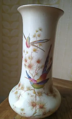 Buy Crown Ducal Ware Blush Vase With Hummingbirds 22.5cm Tall Made For Lawley • 6.95£