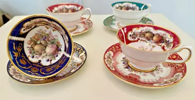 Buy Duchess Fine Bone China Chatsworth Teacups & Saucers Made In England Set 4 • 92.43£