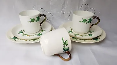 Buy Antique Bone China 3Cups 2Saucers 2plates Collectors Ivy Hand Painted Mintons • 45£