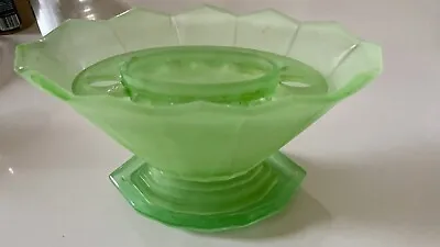 Buy Rare Bagley Wyndham Frosted Uranium Glass With Original Frog And Plinth.  Heavy. • 40£