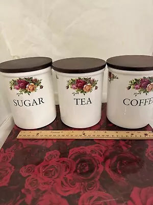 Buy Royal Albert Doulton Old Country Roses Sets Of 3 Canisters England • 283.67£