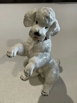Buy KERAMOS Wien Vienna Austria White Standing Poodle Dog 7” Tall Figurine • 62.42£
