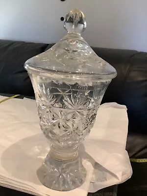 Buy Beautiful Vintage Lead Crystal Sweet  Dish Bowl With Lid • 15.99£