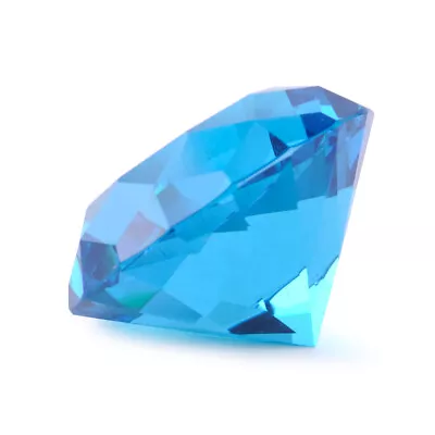 Buy 30/40/60mm Blue Crystal Paperweight Cut Glass Giant Diamond Jewel Decor Crafts. • 11.02£