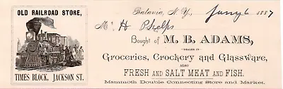 Buy 1887 M B Adams Old Railroad Store Freash & Salt Meat Fish Crockery  Batavia  Ny • 14.46£