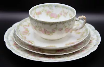 Buy Antique Haviland Limoges Floral Porcelain Teacup And Saucer Plates 4 Set • 38.61£