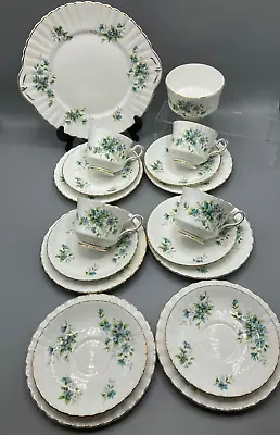 Buy Royal Stafford Bone China  Coquette  Blue Flowers Tea Set 18 Pieces (C3) • 29.99£
