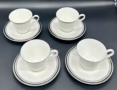 Buy 4 X Royal Doulton Sarabande Tea Cups And Saucers, English Fine Bone China • 29.95£