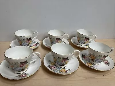Buy Vintage Duchess Bone China (England) Mossleigh, 6 Teacups & Saucers • 25£