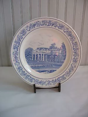 Buy Copeland Spode Jefferson's Monticello 10 1/2  Plate Blue & White Transferware • 20.67£