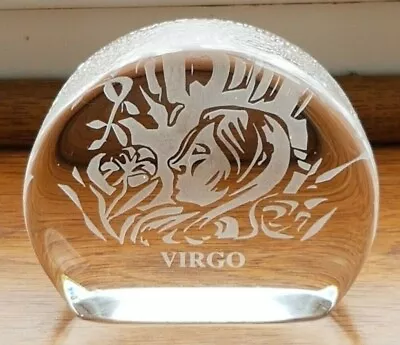 Buy Solid Dartington Glass Paperweight With Virgo Decoration • 3.15£