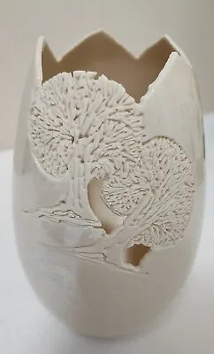 Buy Vintage2008,Art Pottery Vase Incised Tree IridescentLusterwareSigned By T.Peters • 67.40£