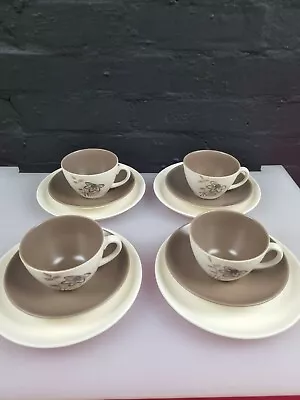 Buy 4 X Poole Pottery Blue Tulip Tea Trios Cups Saucers And Side Plates Set • 32.99£