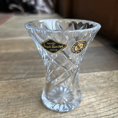 Buy Vintage Royal Brierley Crystal Heavy Glass Vase  Beautiful • 10£