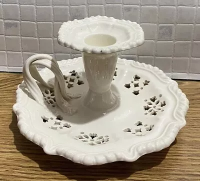 Buy Vintage ~ Royal Creamware Occasions 🕯️ Candle Holder • 8£