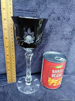 Buy Vintage (GOOD CONDITION) Large Ruby 21cm Bohemian Hock Wine Glass Goblet • 24£