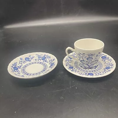 Buy Enoch Wedgwood Tunstall Ltd Blue Heritage Cup, Saucer And Dessert Plate • 19.29£