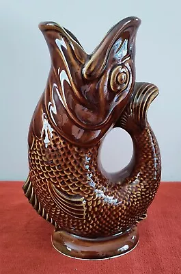 Buy Large Dartmouth Pottery Brown Gurgling Fish Jug 23cm • 18£