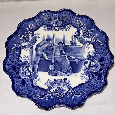 Buy Antique Royal Doulton Burslem 'Melrose' 9.5” Plate C.1880-1901 Blue & Gold VGC • 35£