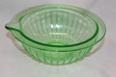 Buy Depression Green Ribbed Mixing Bowl With Spout - Glows • 23.72£