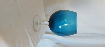 Buy Cobalt Blue Blown Ribbed Glass Vase -18cm Tall • 4.20£