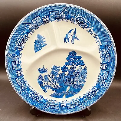 Buy Willow Pattern 10  Compartment Dinner Plate Quality John Maddock & Sons Ceramic • 19.47£