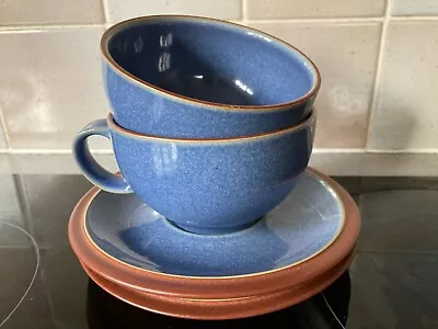 Buy Denby Juice - 2 X Blue / Brown Blueberry Cups & Saucers • 14.10£