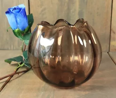 Buy Antique French Art Nouveau Legras Scalloped Ball Vase Gilt Glass Rose Bowl • 91.69£
