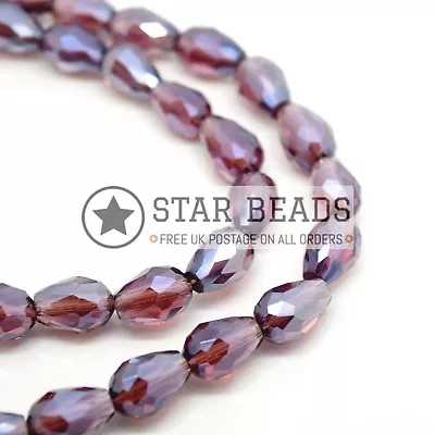 Buy Faceted Teardrop Glass Beads  - Pick Lustre Colour & Size • 2.95£