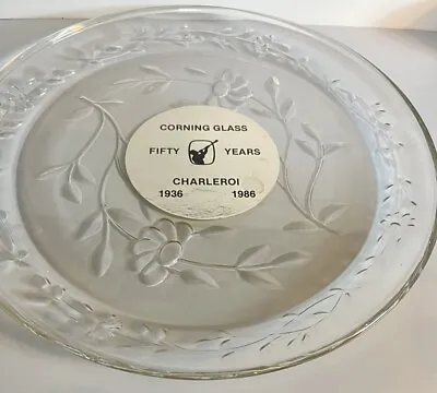 Buy Corning Charleroi 50 Year Anniversary Embossed Pyrex 12” Plate 1936-1986 • 67.55£