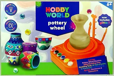 Buy Pottery Wheel Hobby Craft With 450g Clay & Glitter, Kids Childrens Creative Gift • 19.95£