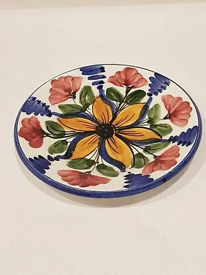Buy Lovely Vintage Spanish Pintado A Mano Decorative Wall Plate. Floral Design  • 8£
