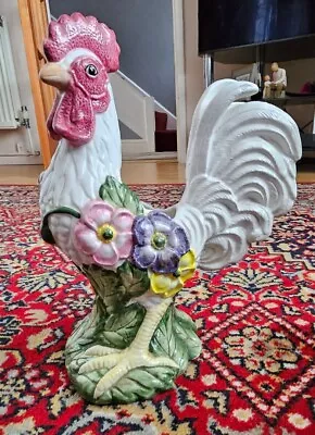 Buy Laguna Art Ceramics Hand Painted Floral Cockerel Rooster Vase Planter Pot -GT15 • 14.99£