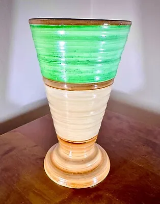 Buy Shelley Pottery Trumpet Vase Green Cream 1930s Art Deco 13cm Stunning • 35£