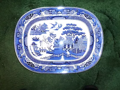 Buy Vintage Churchill? Blue Willow (Blue And White) Pattern China Serving Platter • 15£